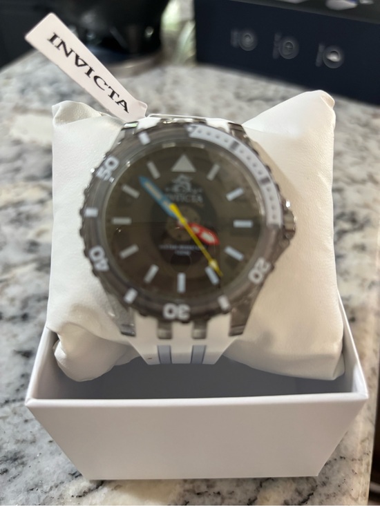 Invicta Other - Invicta White Strap Watch with Black Dial and Colorful Hands